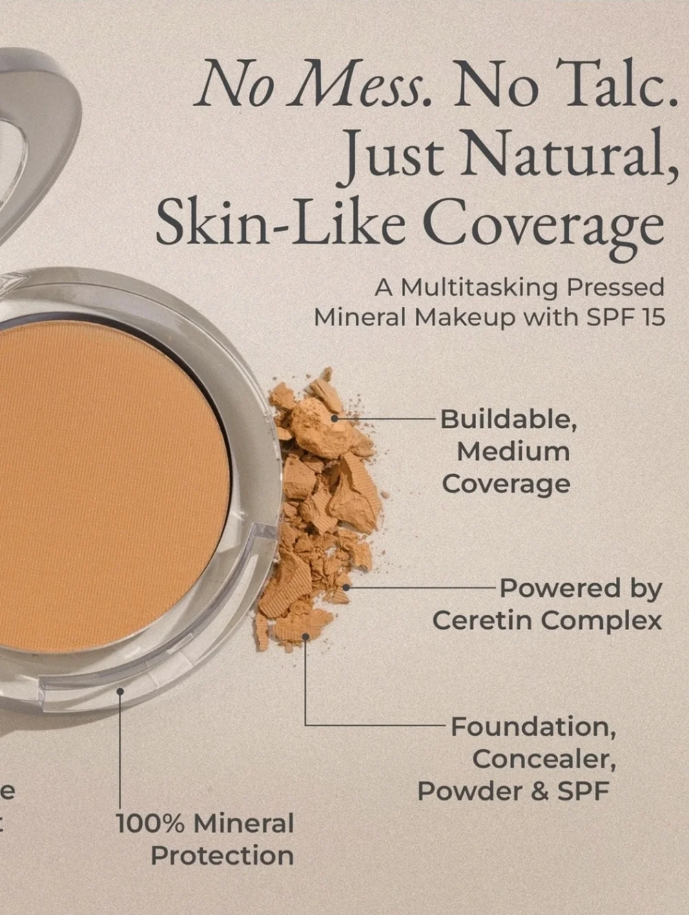 NEW~ PÜR Beauty 4-in-1 Pressed Mineral Makeup SPF 15 ~ Golden Medium